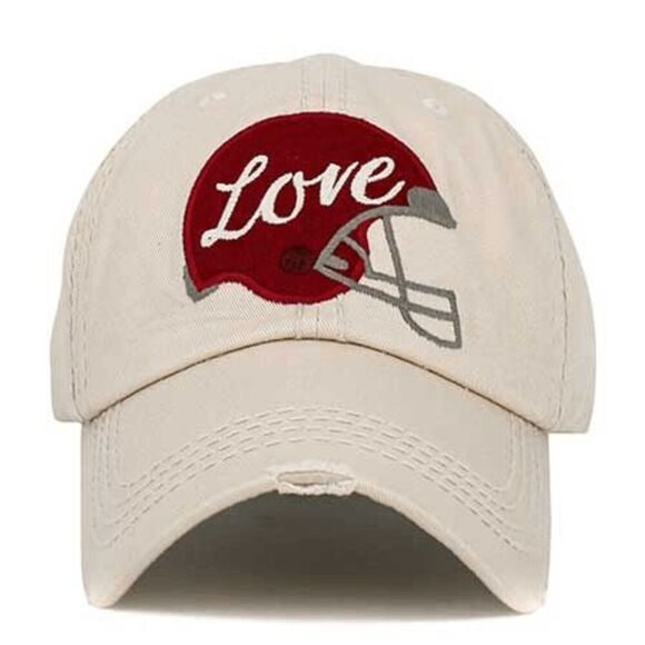 2/$30 Stone Football Helmet Ladies Baseball Hat - Picture 1 of 7